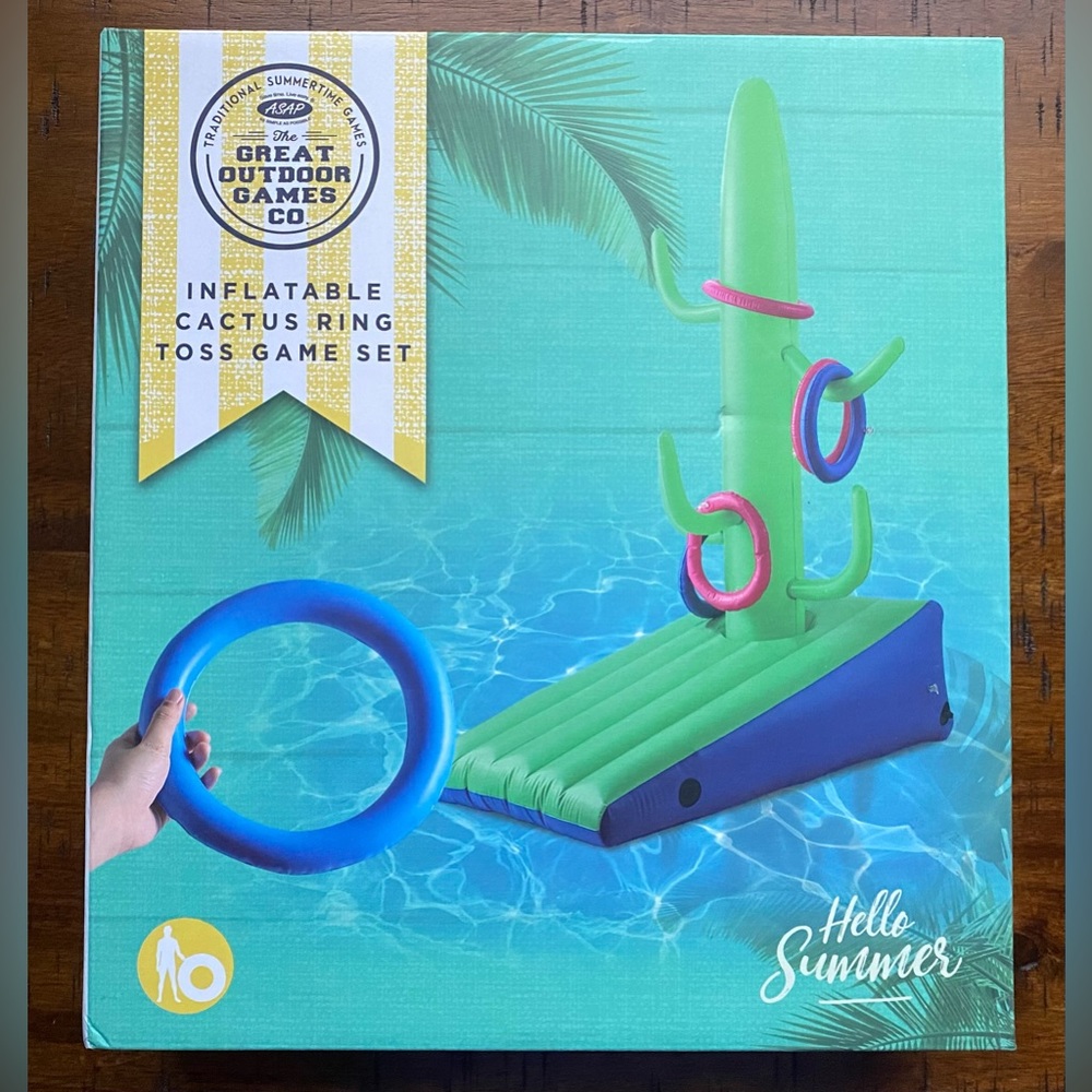 •NIB•The Great Outdoor Games Co Inflatable Cactus Ring Toss Game Set